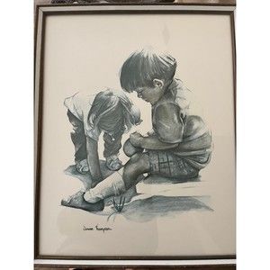 Vintage Signed Joanne Thompson Litho